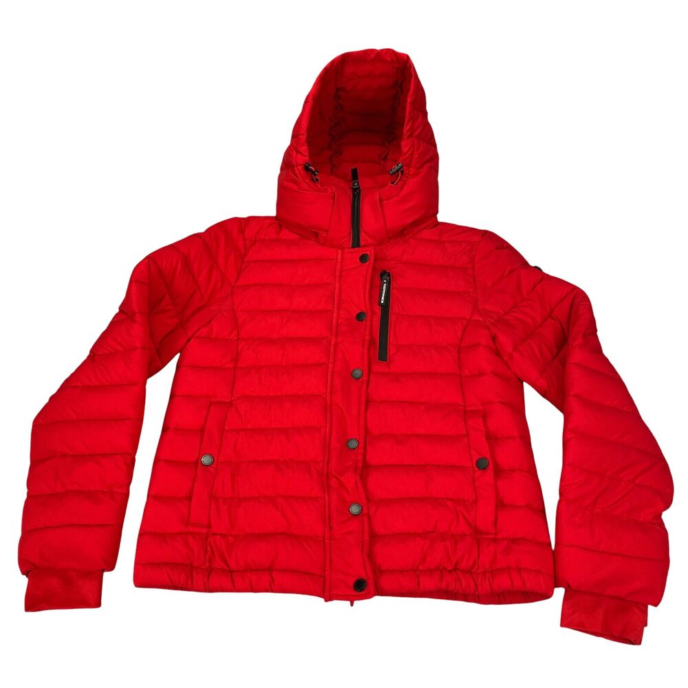 BCBGMaxazria Quilted Puffer Jacket - Feather Free - Womens M‎ Red